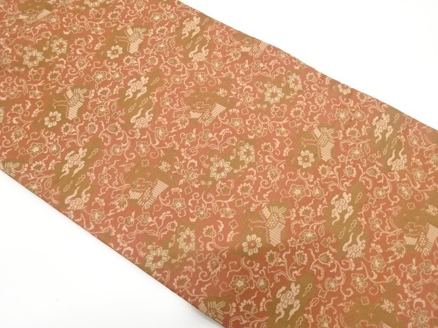 JAPANESEKIMONO / ANTIQUE FLORAL ARABESQUE / ABSTRACT BIRD PATTERN / WO